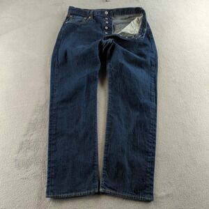 Levis 501 '93 Jeans Mens 33x30 Blue Dark Wash Straight Button Fly Denim Cotton